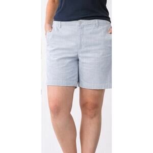 Lauren Ralph Lauren Shorts Womens 20W Blue Stripe Stretch Casual Summer
